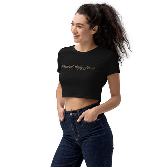 Graphic Blessed Organic Crop Top