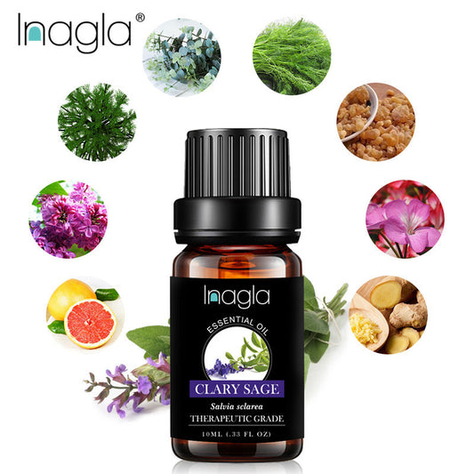 Inagla 10ML Clary Sage Essential Oils 100% Pure Natural Pure Essential Oils for Aromatherapy Diffusers Oil Home Air Care