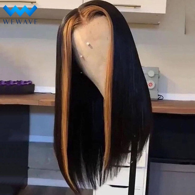 Bob Wig Lace Front Human Hair Wigs For Black Women Brazilian T Frontal Ombre Highlight Wig Straight Human Hair Cheap Short Wigs