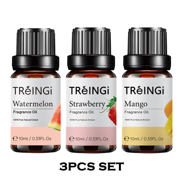 10ml Fruit Fragrance Oil for Candle Soap Making Essential Oils Set Mango Strawberry Cherry Watermelon Peach Apple Coconut Oil