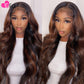 Elia 13X6 Body Wave Ombre Colored Lace Frontal Wig Human Hair Wig 180 Density Remy Peruvian 100% Human Hair For Black Women