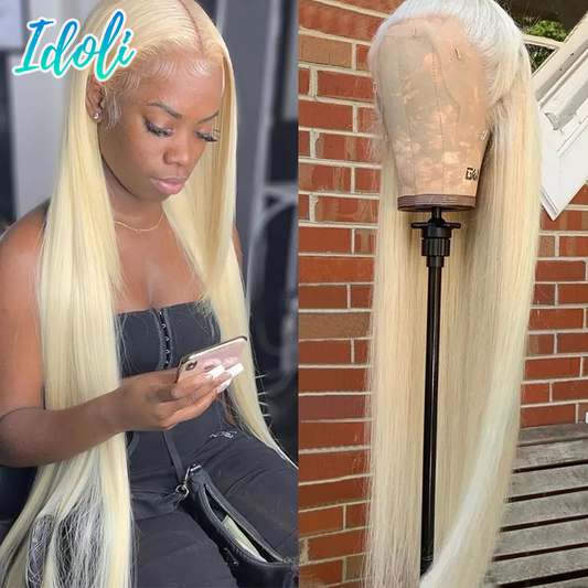 613 Transparent Lace Frontal Wig  HD Lace Frontal Human Hair Wigs for Black Woman 8&quot;-32&quot; Blonde Straight 13x4 Lace Front Wig