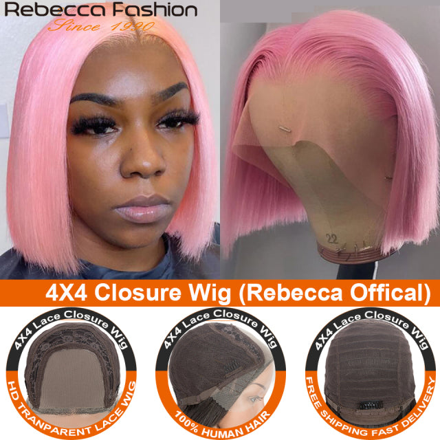 Ginger Short Bob Lace Wigs 100% Human Hair Wigs Bob Lace Front Wigs For Women Blonde Orange Straight Brazilian Hair Closure Wig