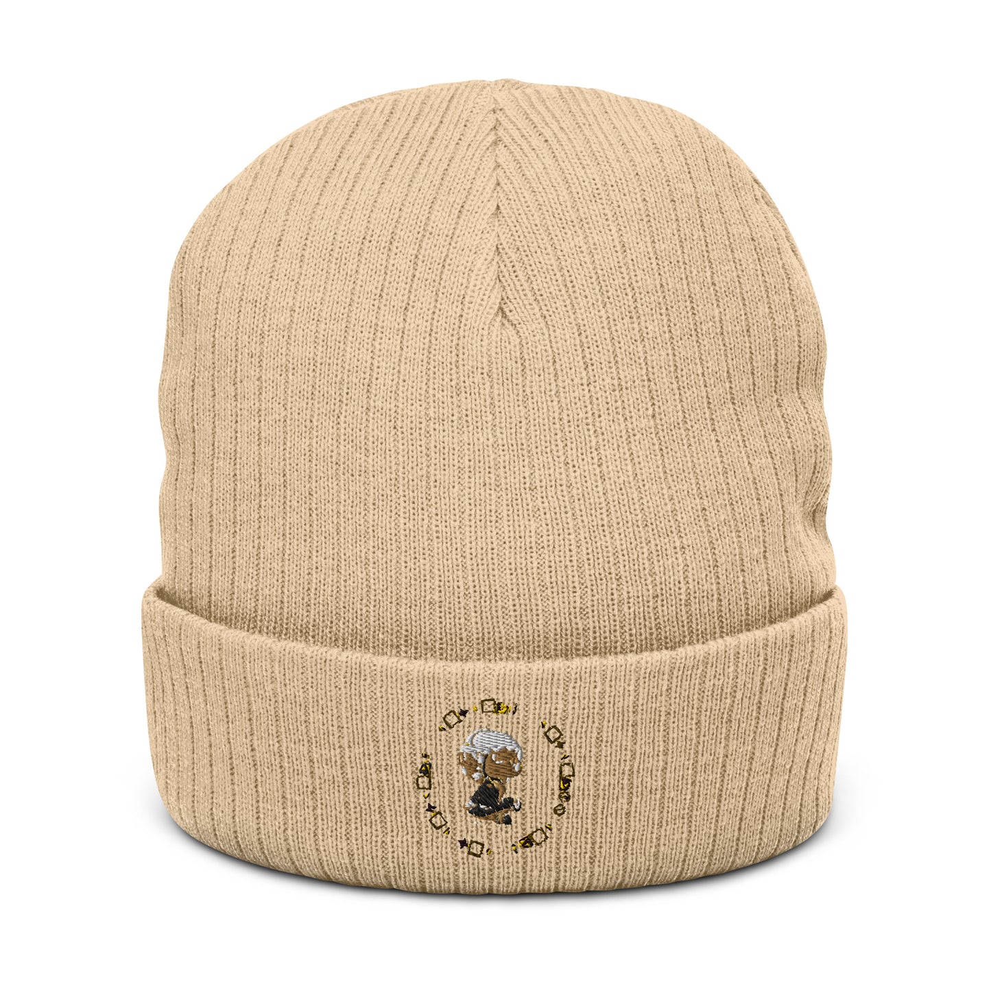 Branded Ribbed knit beanie