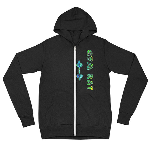 Graphic "Gym Rat" Unisex zip hoodie