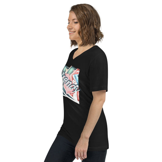 Graphic Trendy Unisex Short Sleeve V-Neck T-Shirt