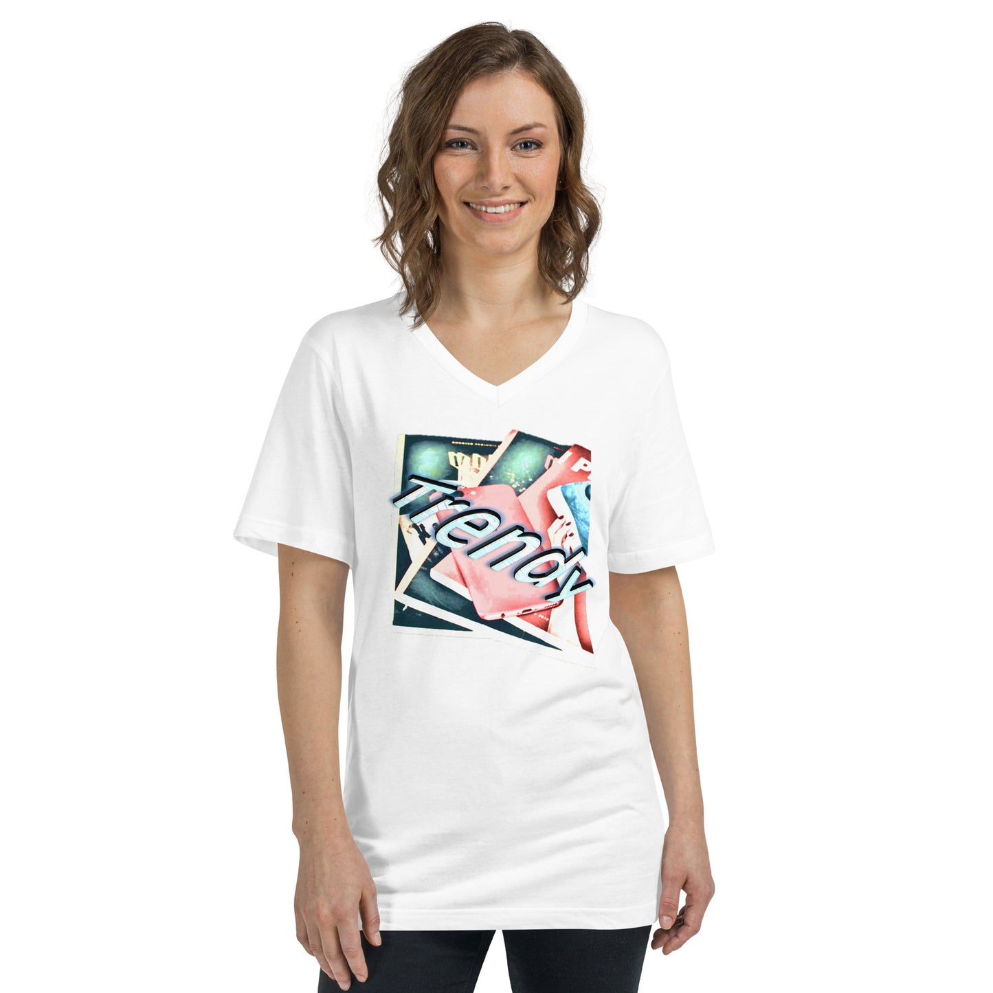 Graphic Trendy Unisex Short Sleeve V-Neck T-Shirt